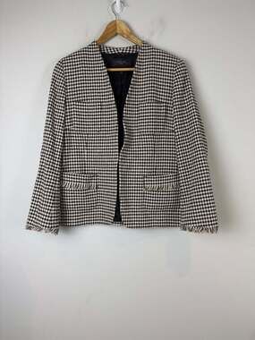 Weekend by MaxMara Black and White Checkered Blazer